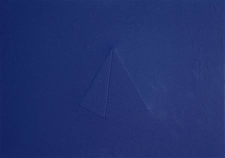 TURI SIMETI (1929) Superficie blu con triangolo , 1973 Acrilico su tela...