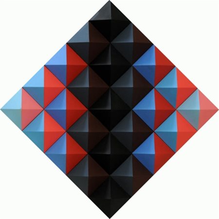 HANS JORG GLATTFELDER (1939) Mir 137 , 1976 Rilievi con piramidi, cm. 25 x 25...