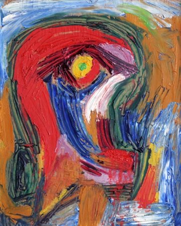 ASGER JORN (1914 - 1973) Senza titolo, 1946 Acrilico su cartone pressato, cm....