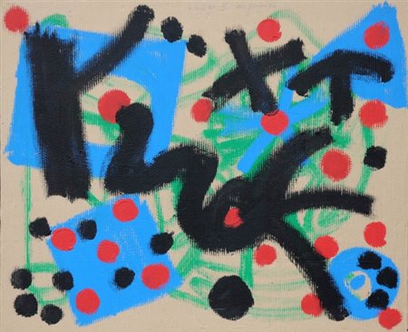 A.R. PENCK (1939) La crisi del golfo , 1990 Acrilico su cartone, cm. 100 x...