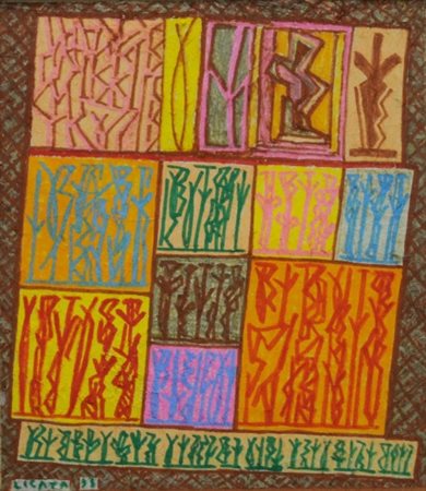 RICCARDO LICATA (1929) Senza titolo, 1993 Tecnica mista su carta, cm. 26,5 x...