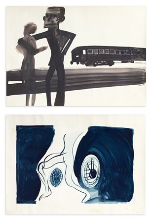 ANONIMO - Lotto unico composto da 2 tempere