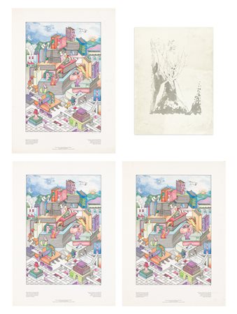 AUTORI VARI (PEVERELLI E OLVARRIA & DALLO) - Lotto unico composto da 4 opere
