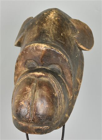 Maschera Scimmia Baule - COSTA D'AVORIO maschera in legno intagliato 35x22x20...