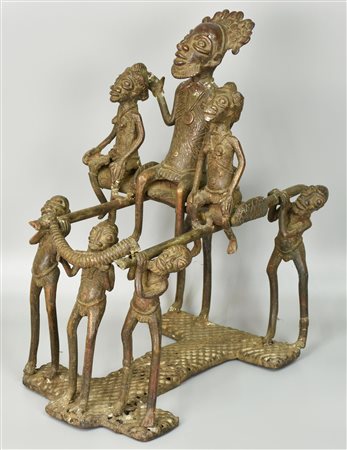 Bronzo Bamoun - CAMERUN scultura in bronzo 42x25x42 cm XX secolo lievi difetti