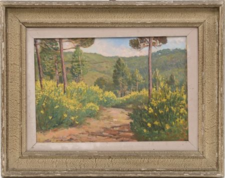 Giovanni Malesci "Bosco" 1944, olio su compensato (cm 34x48.5) Firmato in basso