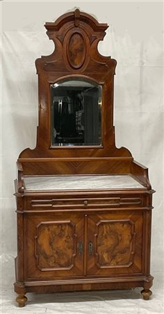 Mobile da camera con cassetto e due sportelli, piano in marmo e alzata con spec