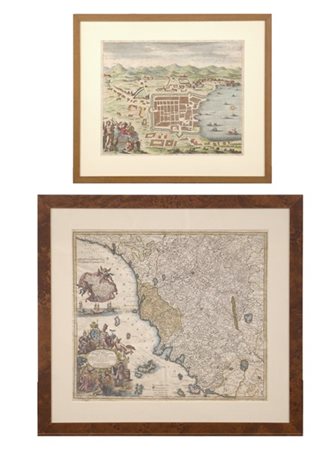 Lotto composto da una mappa del Ducato di Toscana e una con Veduta del Lago di Como