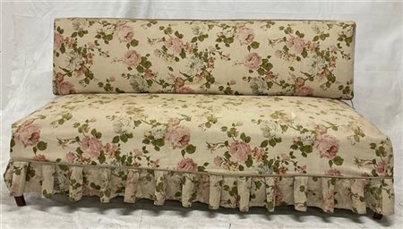 Divano con struttura in legno e rivestimento in tessuto a fiori (l cm 160) (dif