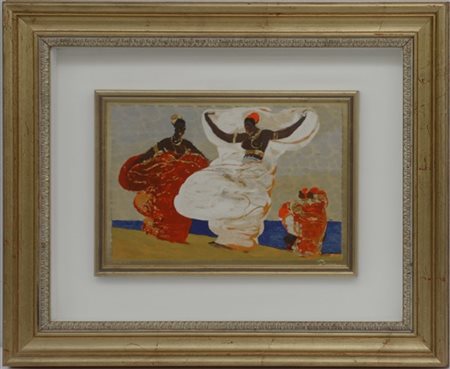 Salvatore Fiume "Senza titolo" 1983
serigrafia su lasta dorata
cm 17x25
firmata