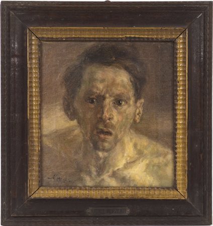 Natale Morzenti "Ritratto maschile" olio su tela (cm 33x30) Firmato in basso a s