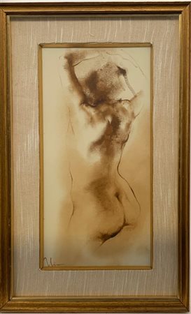 Lotto composto da tre oli su tela raffiguranti nudi, di autori e misure diverse