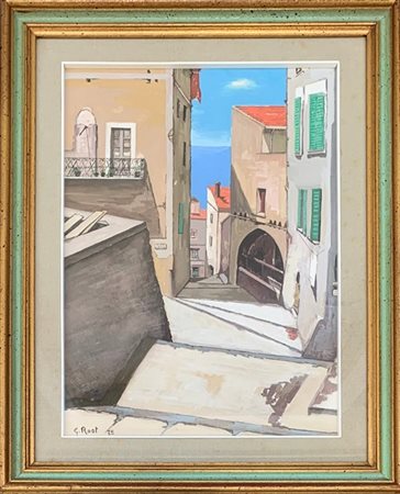 G. Rost Lotto di tre acquerelli, soggetti e misure diverse. In cornice