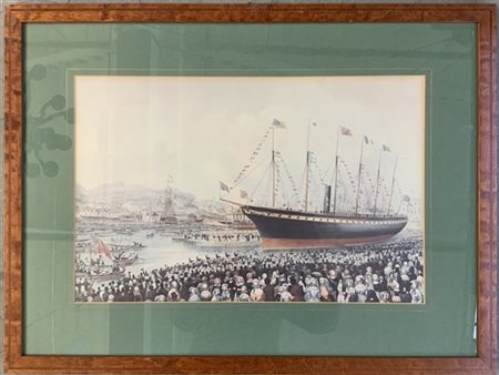 Lotto composto da un gruppo di tre incisioni a colori raffiguranti scene di gen