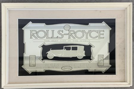 Lotto composto da tre manifesti e uno specchio pubblicitario serigrafato rolls-