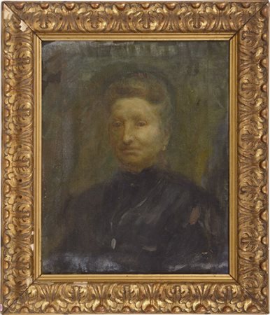 Ignoto del XX Secolo "Ritratto femminile" olio su tela (cm 60x50) In cornice (d