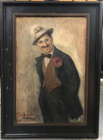 Ambrogio Antonio Alciati (Attribuito) "Ritratto maschile" olio su tela (cm 114x7