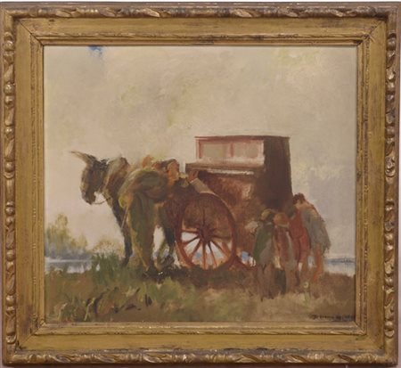 Ferruccio Baruffi detto Da Caravaggio "Il pianoforte" olio su tela (cm 66x74) Fi