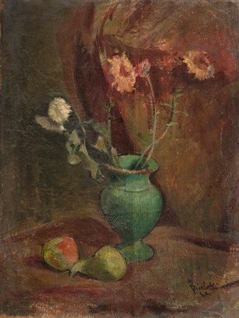Luciano Ricchetti "Composizione con vaso di fiori" 
olio su tela (cm 63x46)
Firm