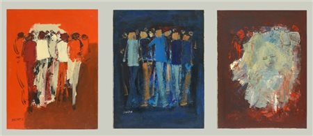 Carlo Saccardi Lotto composto da tre olii su tela (cm 40x30) di soggetti diversi