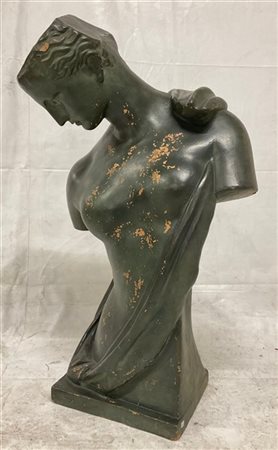 Ignoto "Venere dall'antico" busto in terracotta dipinta a finto bronzo (h cm 11