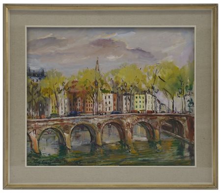 Mario Cortiello "Paris" 1965, olio su tela (cm 50x60) Firmato, titolato e datato