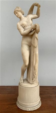 Arte del secolo XIX “Vestale” scultura in alabastro scolpito, h cm. 49
(difetti