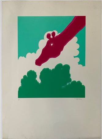 Gino Marotta "Giraffa" 1973, litografia (cm 70x50) firmata, datata e numerata es