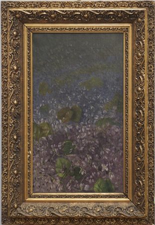 Augusto Ferri "Le viole" olio su tela (cm 50x30) Firmato a sinistra. In cornice