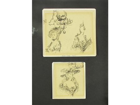 Eugène Louis Lami Attrib. (Parigi 1800-1890) Dame China su carta Misure...