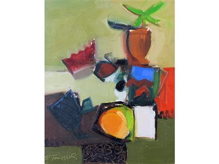 Benito Tomezzoli (Verona 1923) Natura morta Olio su tela Firmato Misure 50x40 cm