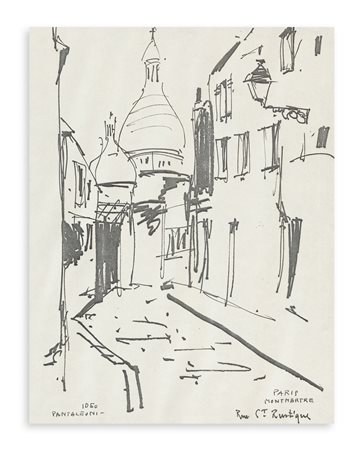 IDEO PANTALEONI (1904-1993) - Paris Montmatre - Rue St. Rustique
