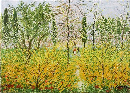 MICHELE CASCELLA, "Viottolo tra ginestre", 1984