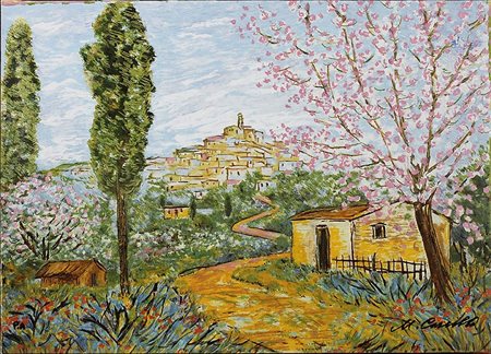 MICHELE CASCELLA, "Paese abruzzese", 1983