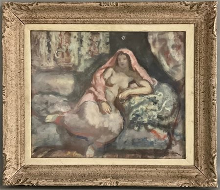 Ottavio Steffenini "Odalisca" 
olio su tela
cm 50x60
firmato in basso a destra.