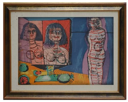 Bruno Cassinari "Senza titolo" 
litografia a colori
cm 50x70
numerata 73/75 in b