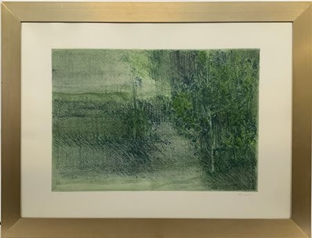 Giuseppe Ajmone "Senza titolo" 
litografia a colori
cm 49x69
numerata 60/99 e fi