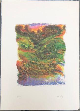 Franco Mulas "Senza titolo" 
litografia a colori
cm 70x50
firmata e numerata 8/1