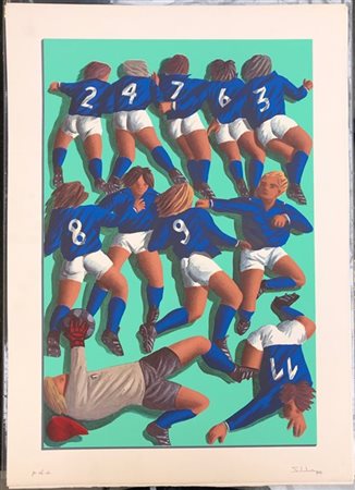 Paolo Salvador "Senza titolo" 1984
litografia a colori - prova d'artista
cm 70x5