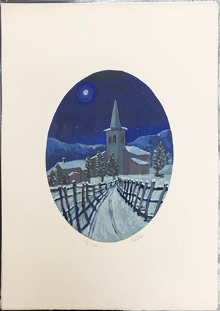 Salvo "Senza titolo" 
serigrafia a colori
cm 70x50
numerata 56/100 e firmata in