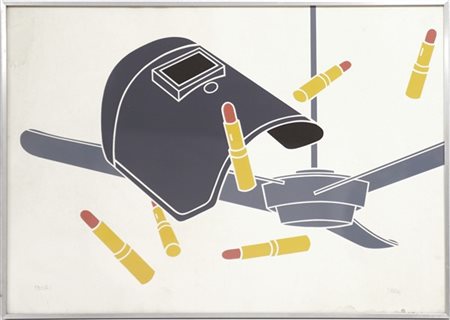 Emilio Tadini - Virgilio Guidi Lotto di due litografie a colori, di soggetti e m