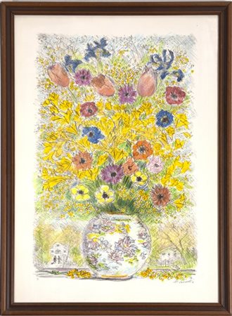 Cascella - Brindisi Lotto di due litografie a colori raffiguranti rispettivament