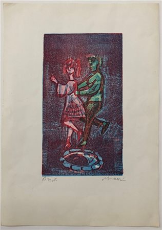 Maccari - Liberatore Lotto composto da una xilografia - prova di stampa di Macca