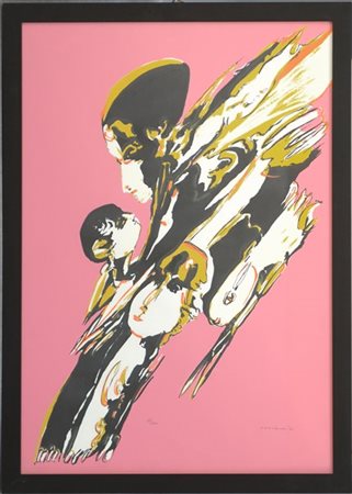 Remo Brindisi "Senza titolo" 
serigrafia a colori
cm 69x49
firmata e numerata 66