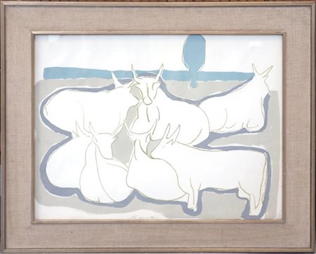 Giuseppe Cesetti "Senza titolo" 1961
litografia a colori
cm 48x63
numerata 25/30