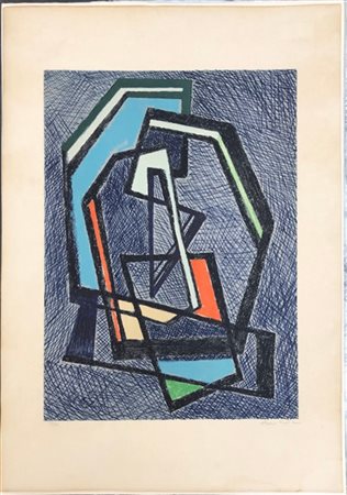 Mario Radice "Senza titolo" 
litografia a colori
cm 69x49
numerata 76/99 e firma