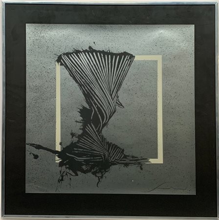 Emilio Scanavino "Senza titolo" 
serigrafia su carta argentata
cm 45x44,5
firmat