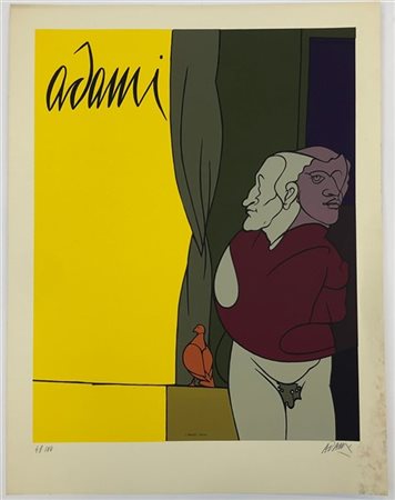 Valerio Adami "Senza titolo" 
litografia a colori
cm 77x59
firmata e numerata 48