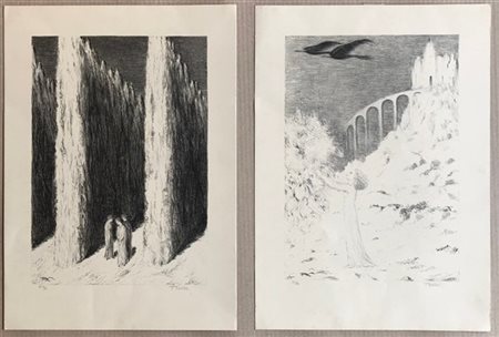 Frantisek Kobliha "Figure in paesaggi" 
due litografie
cm 42,5x30,5
firmate, num