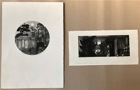 Sergio Ceccotti Lotto composto da due acqueforti di diversi soggetti e tirature,